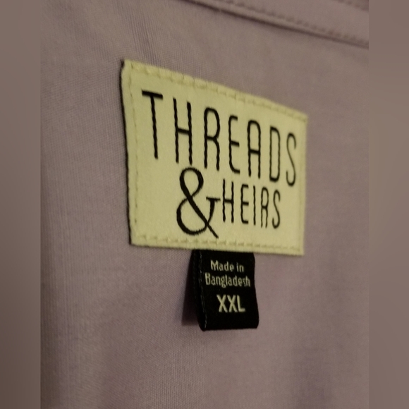 Threads & Heirs long sleeve button down shirt, light purple, 2XL - Picture 3 of 3
